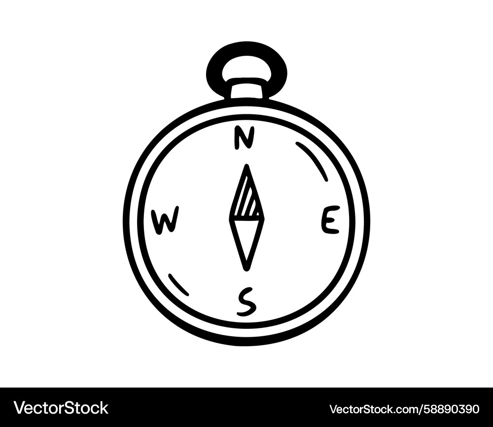Hand-Drawn Compass Icon – Royalty-Free Vector | VectorStock
