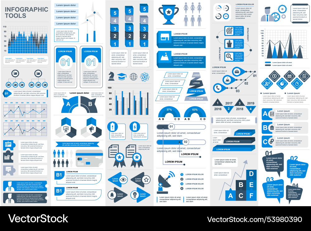 Infographic elements data visualization design vector image