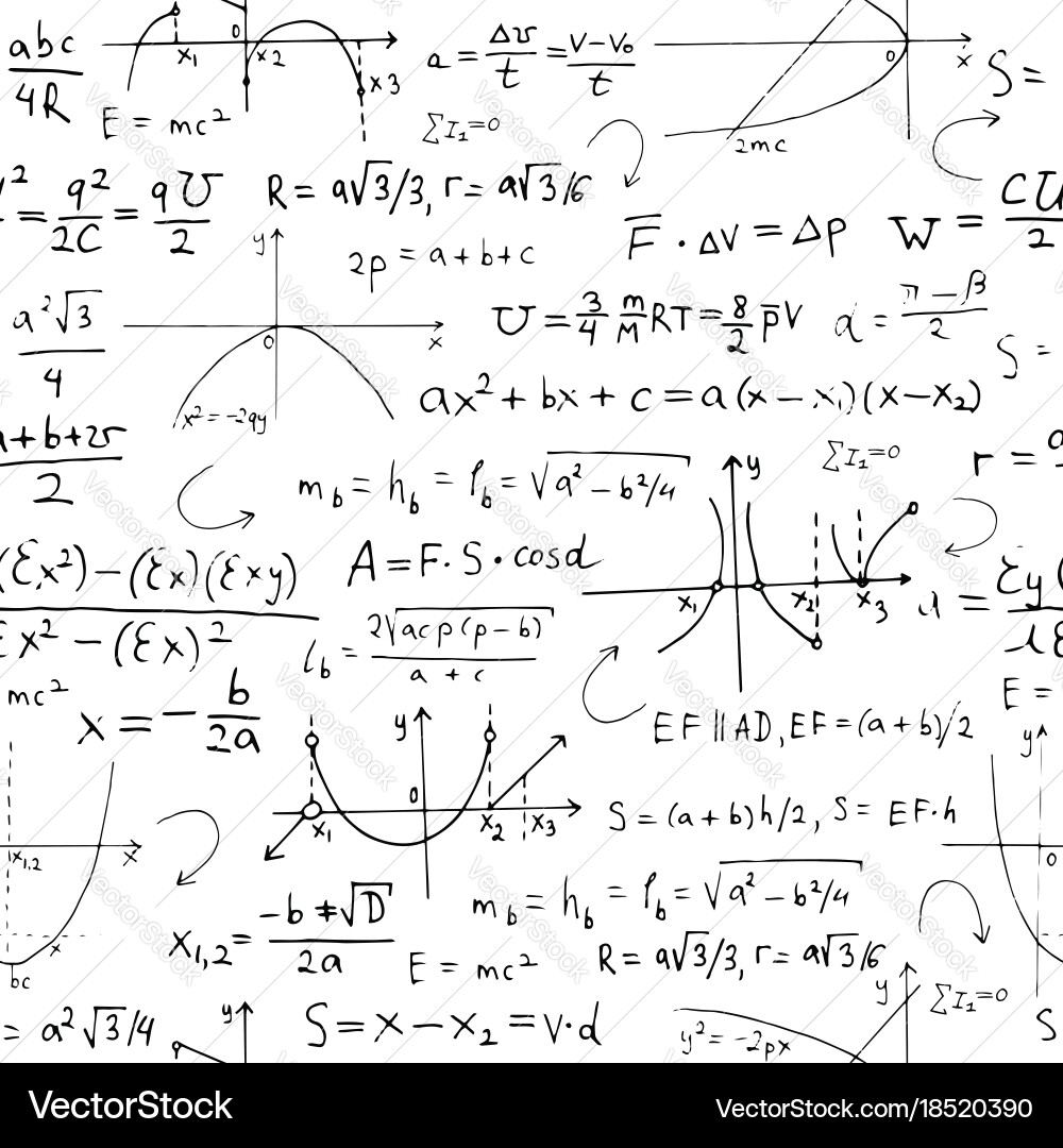Math Formulas Seamless Background vector image