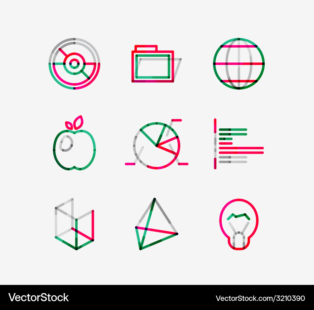 Minimal thin line design web icon set Vector Image
