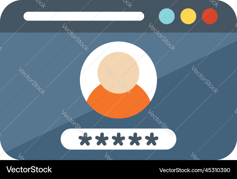 Page log password icon flat web account Page log password icon flat web account Vector Image