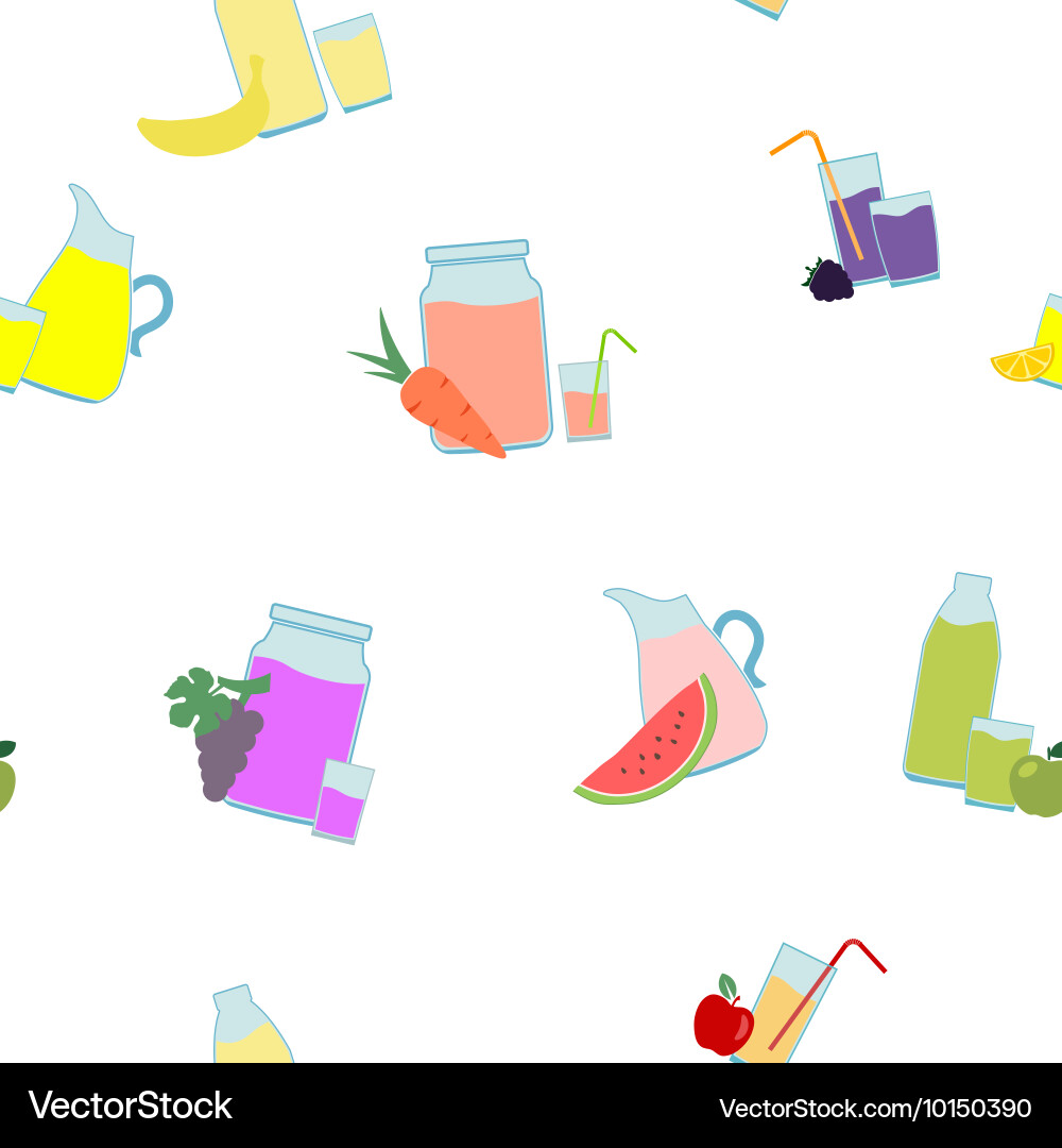 Seamless pattern with fruit juice icons Vector Image
