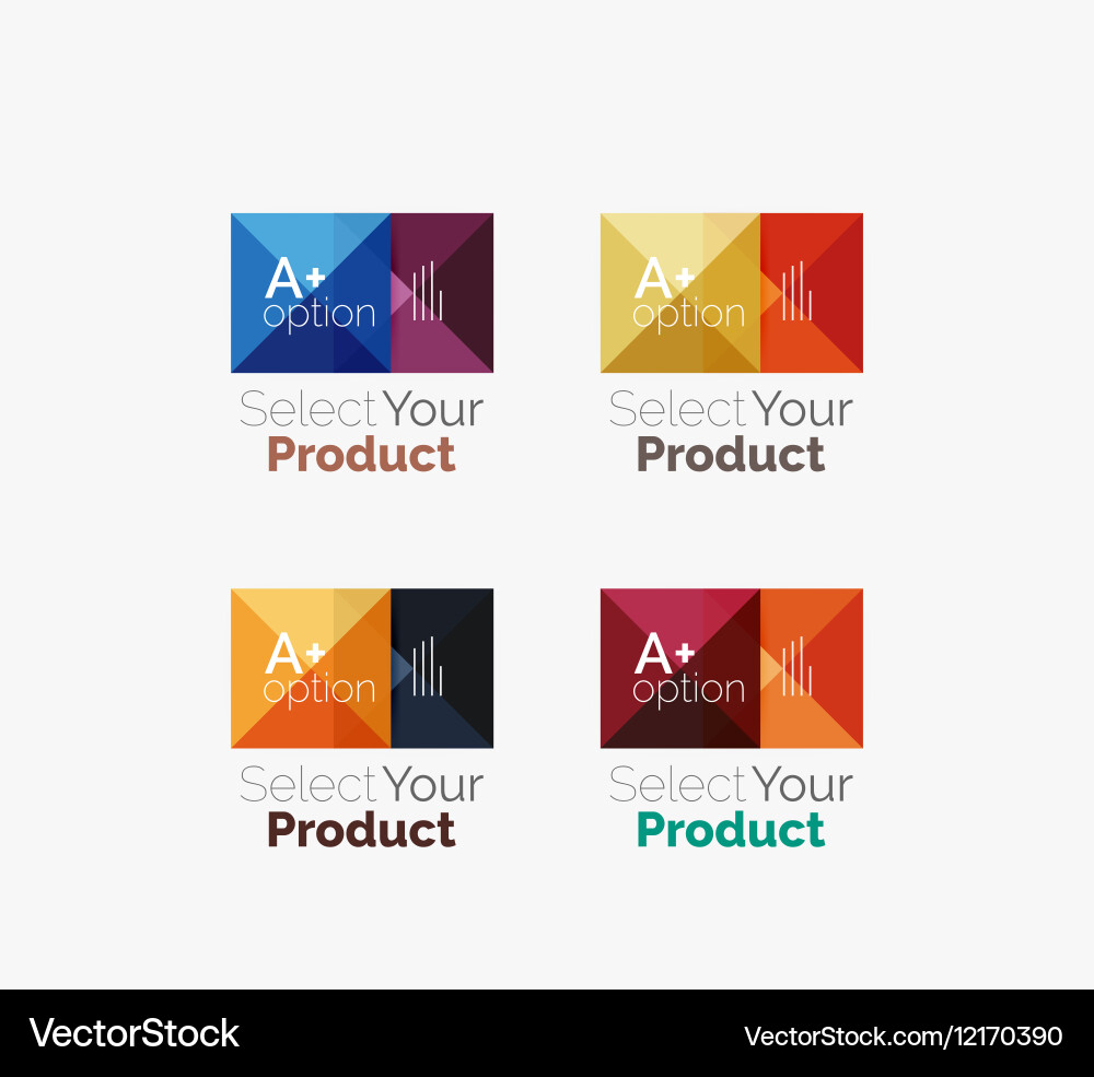 Set of abstract square interface menu navigation Vector Image