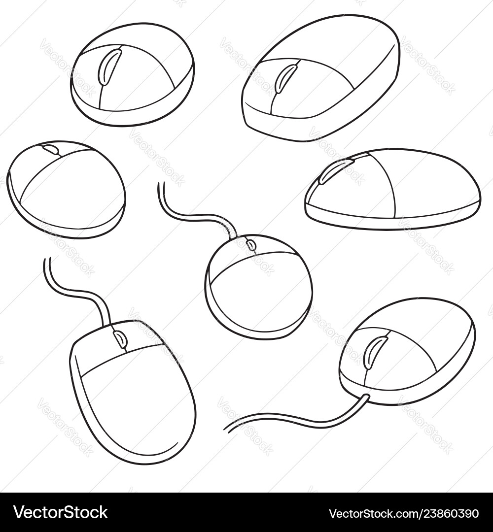 Set of computer mouse Set of computer mouse vector image
