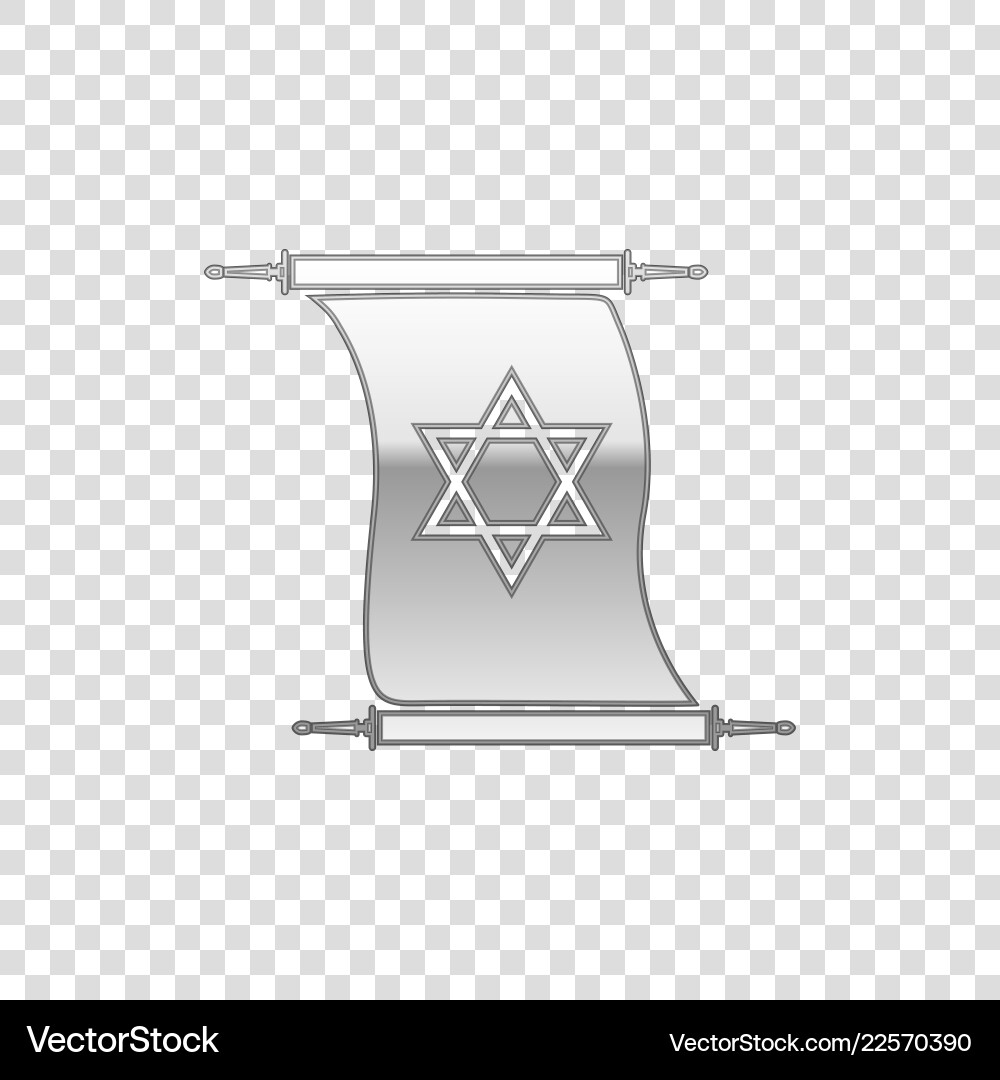 Silver torah scroll isolated object vector image