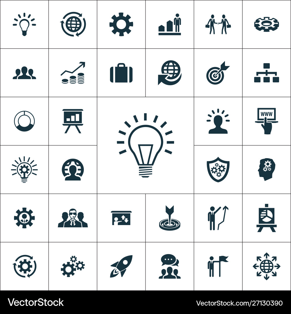 Solution icons universal set for web and ui vector image