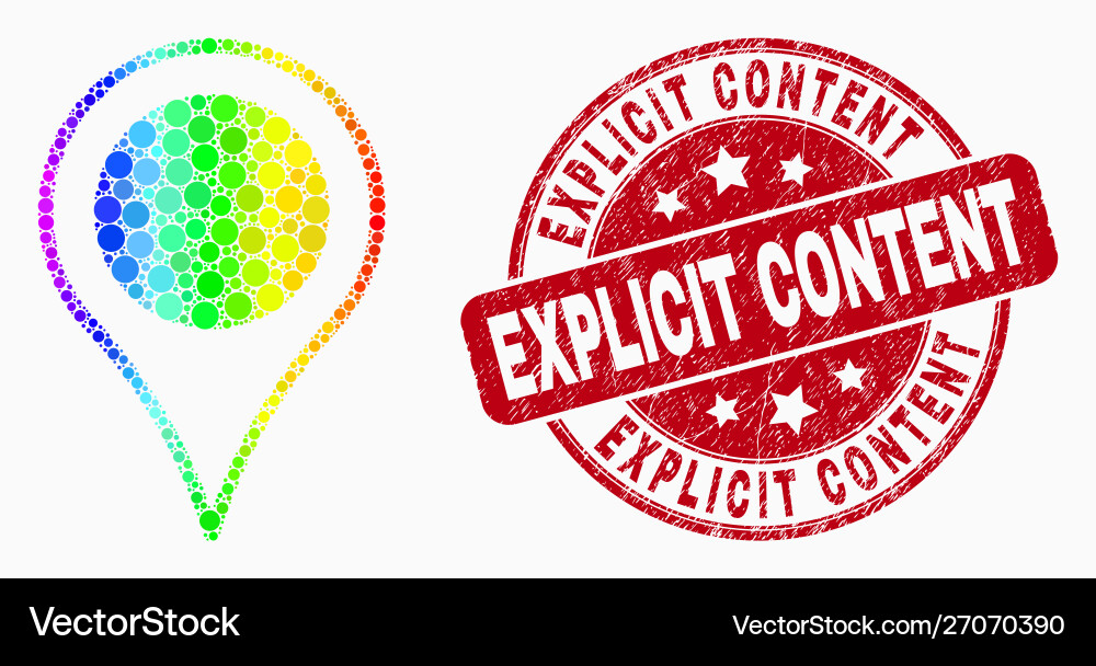 Spectrum dot map pointer icon and grunge Spectrum dot map pointer icon and grunge Vector Image