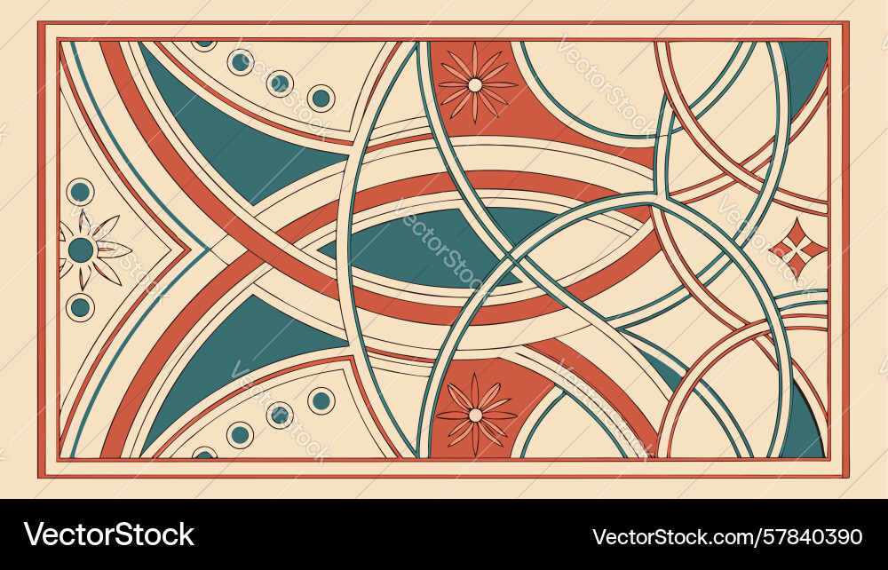 Stylized circular patterns with geometric vector image