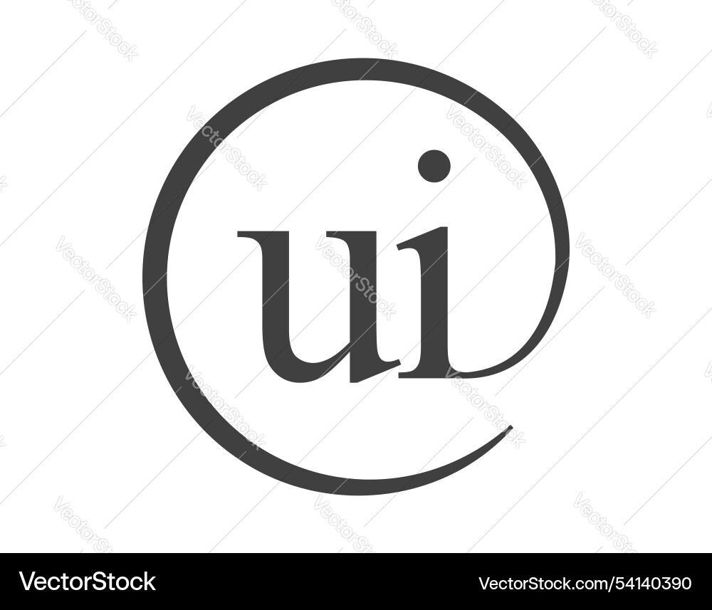 Ui logo from two letter with circle shape email Ui logo from two letter with circle shape email vector image
