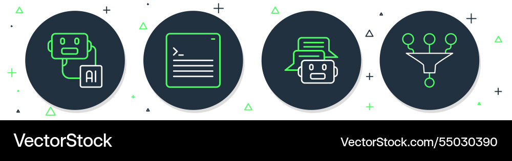 Zeile Web-Entwickler Programmierung Code Chat Bot Zeile Web-Entwickler Programmierung Code Chat Bot Vektorbild