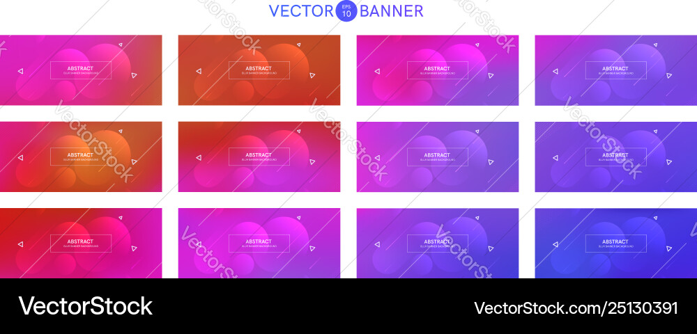 Abstract banner with gradient shapes set Abstract banner with gradient shapes set vector image