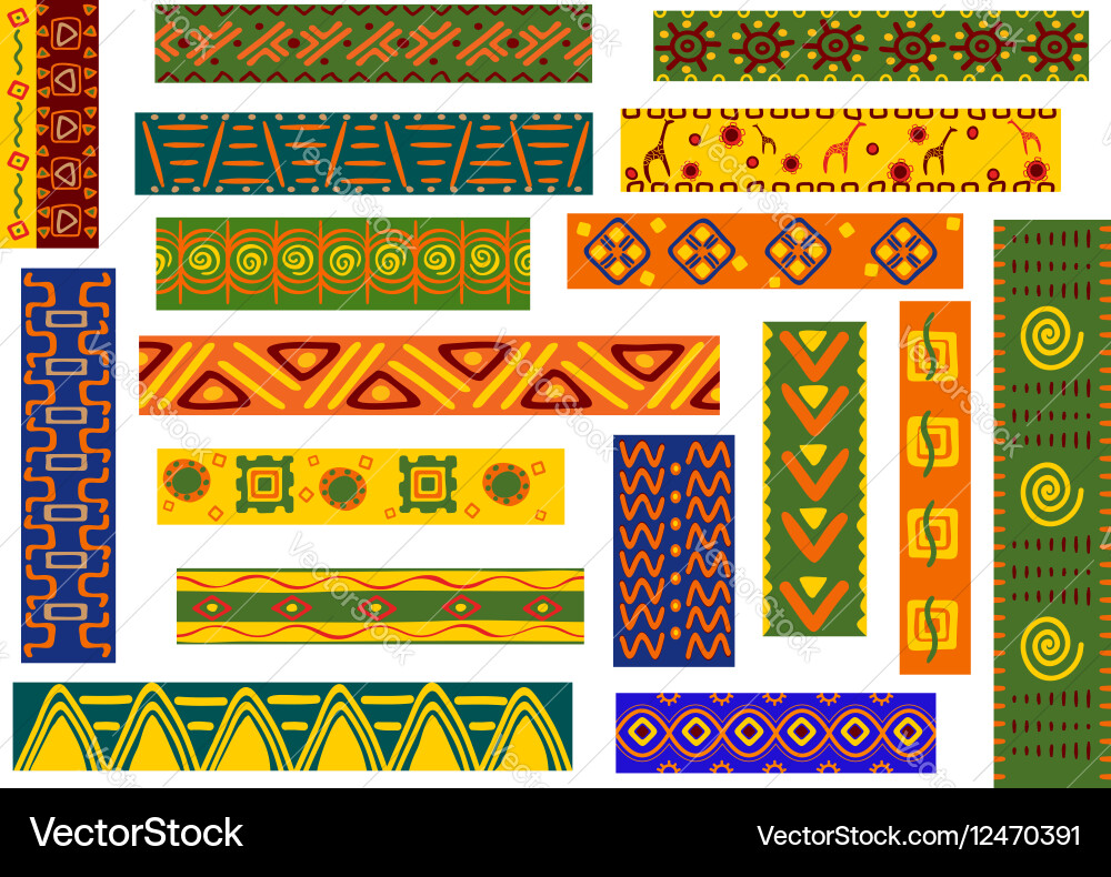 African Tribal Patterns & Ornamente Vektorbild