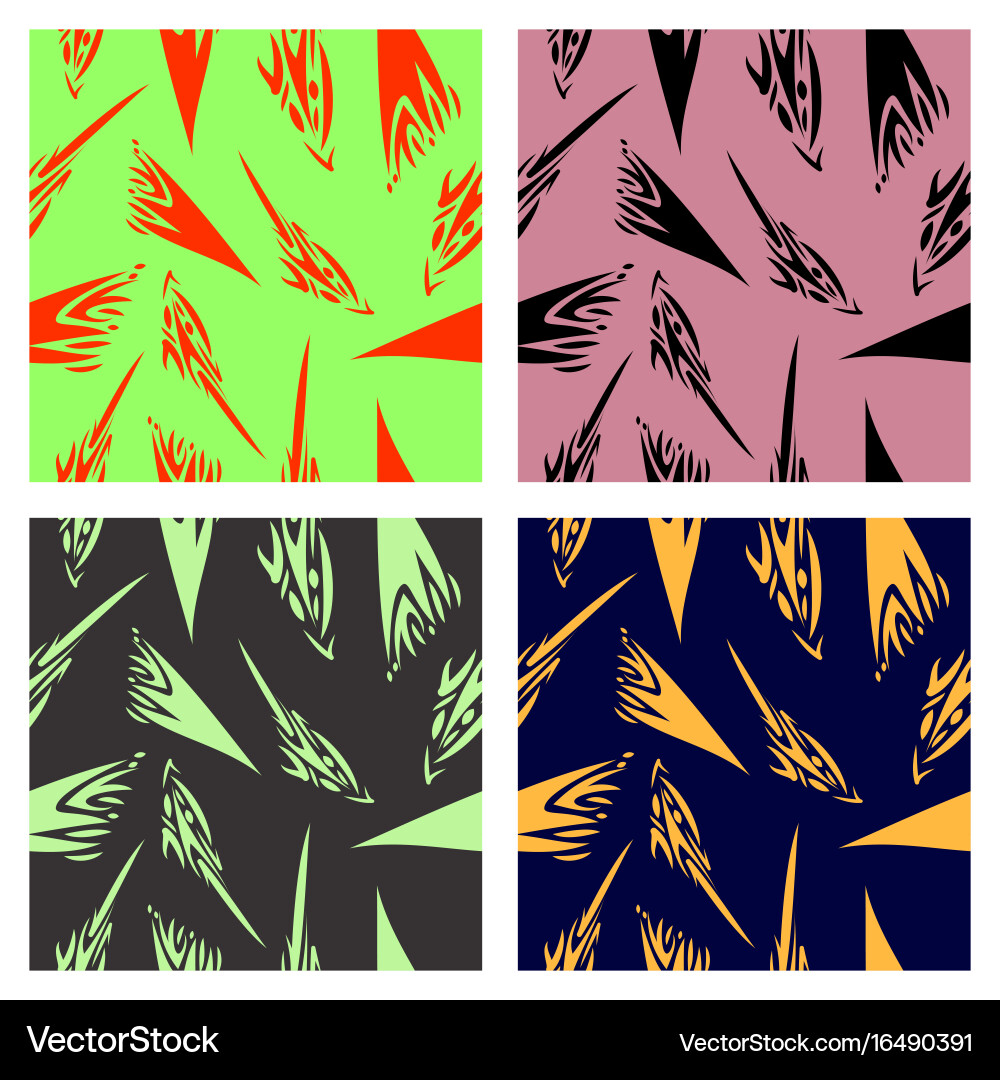 Assembly of patterns in striped style Vector Image