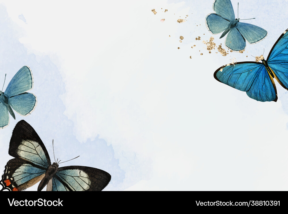 Blue butterflies patterned background Royalty Free Vector