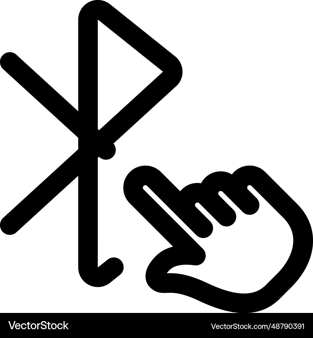 Bluetooth option activated with hand click vector image