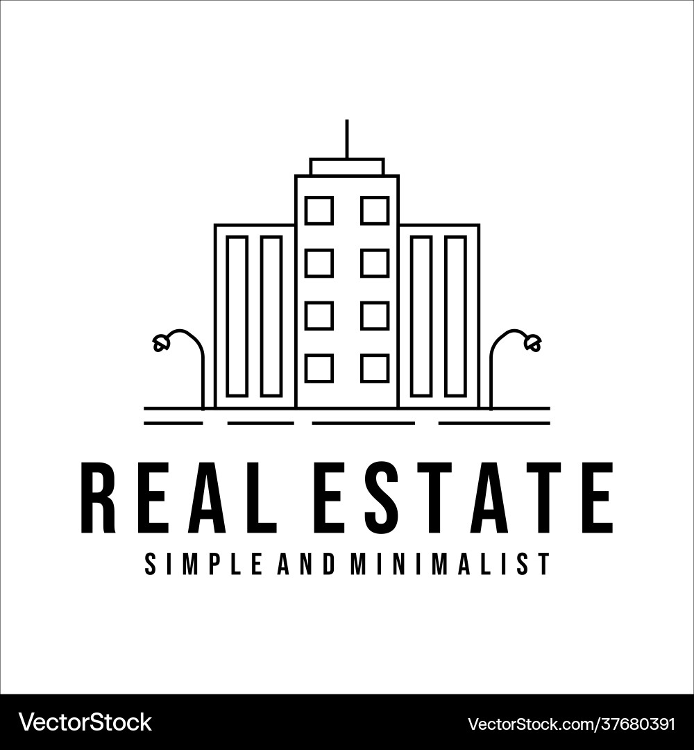 Building and architecture logo line art template Building and architecture logo line art template Vector Image