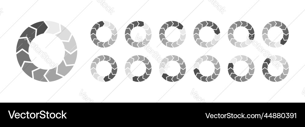 Circular loading buffering icons Circular loading buffering icons vector image