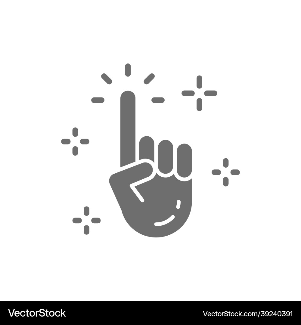 Clean hand cursor click grey icon Clean hand cursor click grey icon vector image