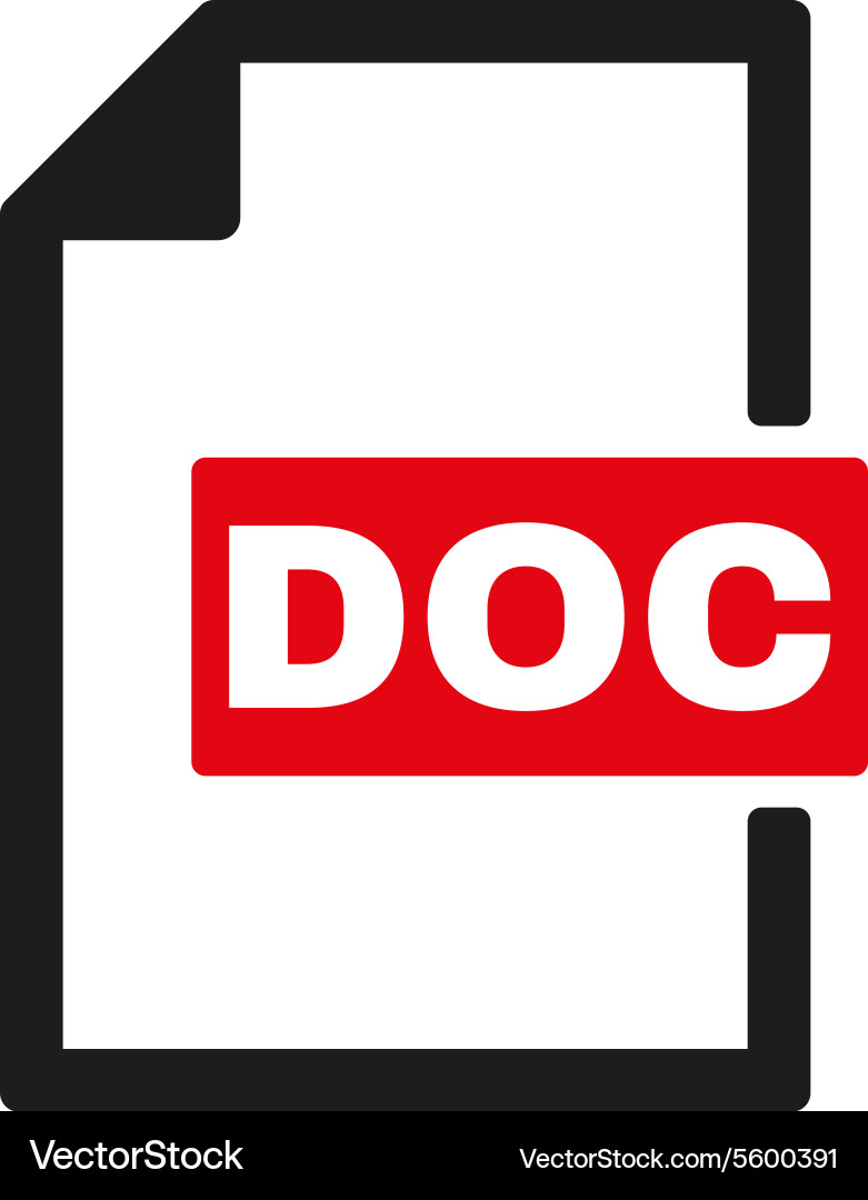 Doc icon text file format symbol flat vector image