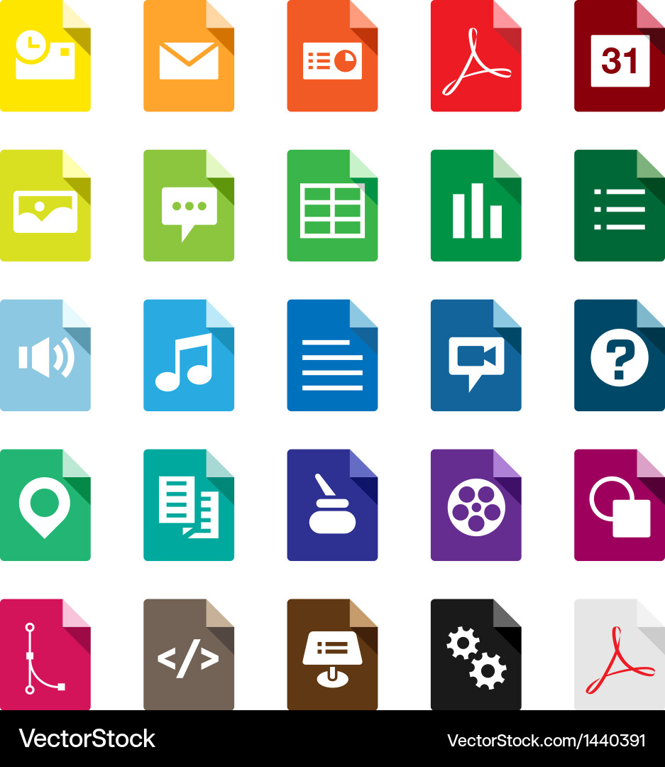 Document File Types Icons vector image
