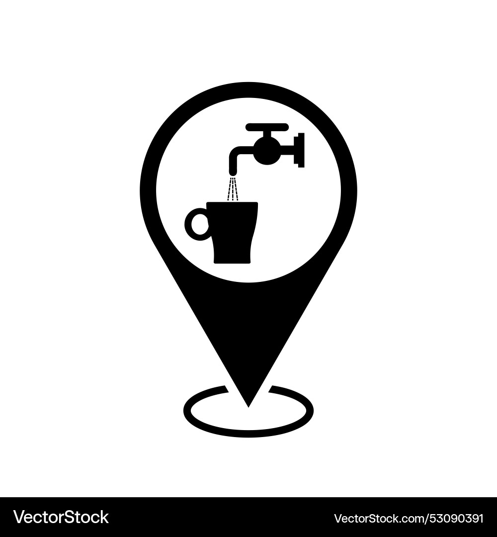 Drinking water location map pointer trinkwasser vector image