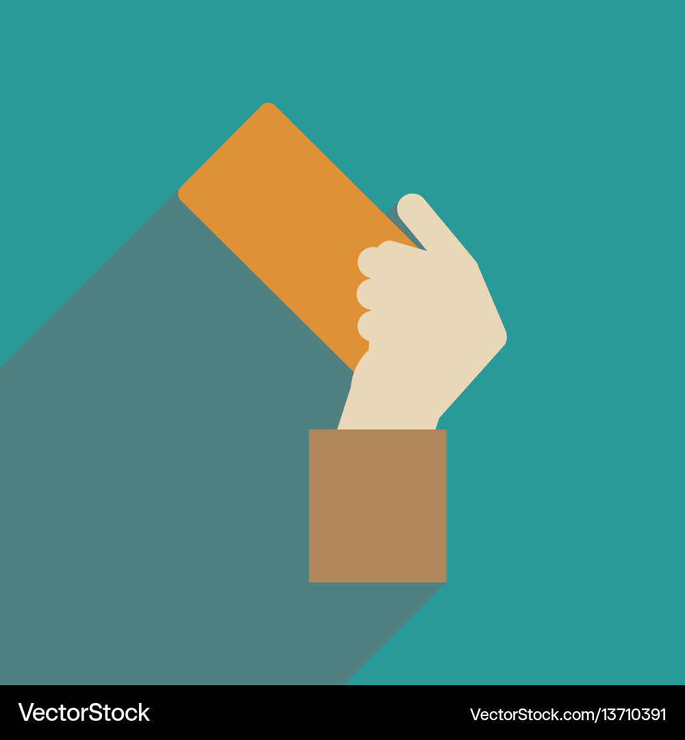Flat web icon with long shadow referee card vector image