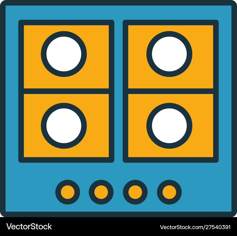 Gas hob icon set four elements in different styles Vector Image