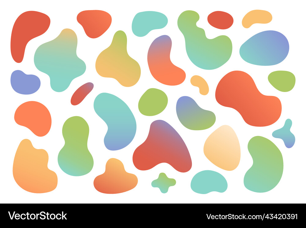 Geometric element set with abstract amoeba vector image