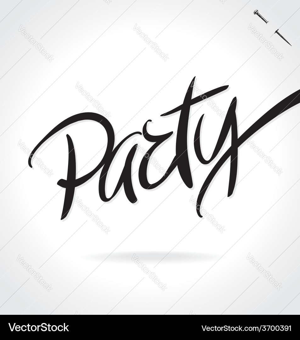 Hand Lettered Party Script vector image