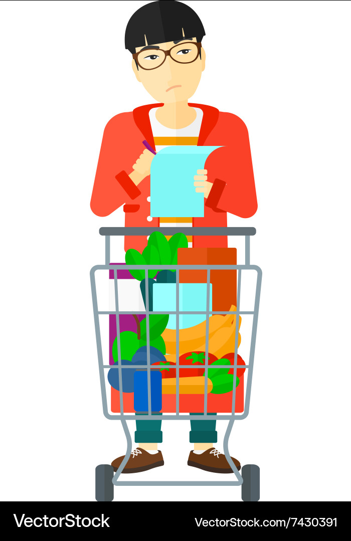 Man with shopping list vector image