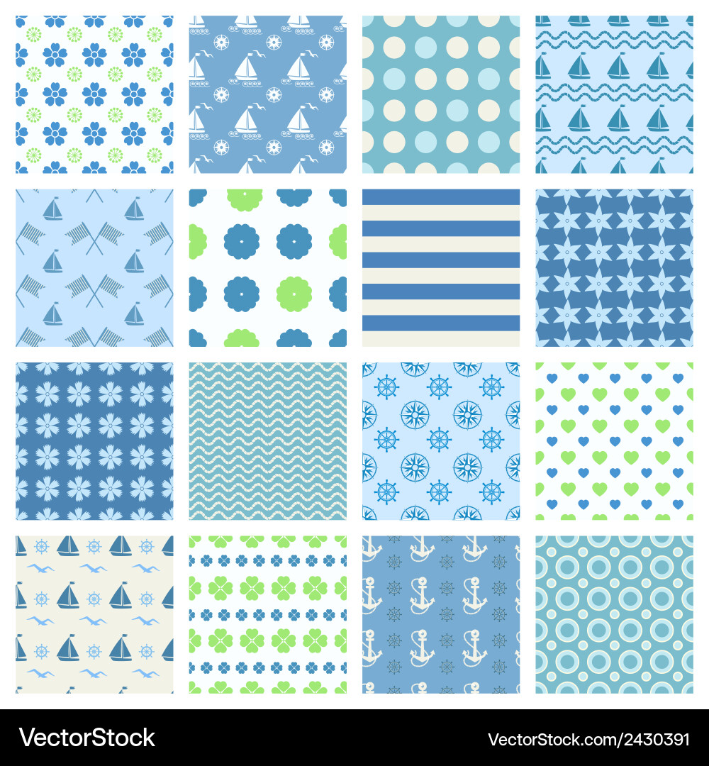 Marine seamless patterns Vector Image