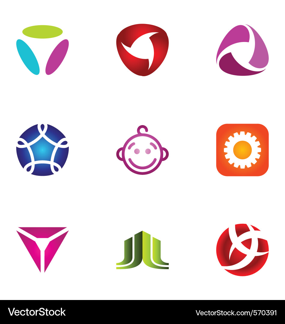 Minimalist Icon Set - 9 Elemente Vektorbild
