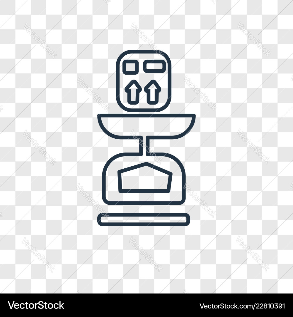 Scale concept linear icon isolated on transparent Scale concept linear icon isolated on transparent vector image