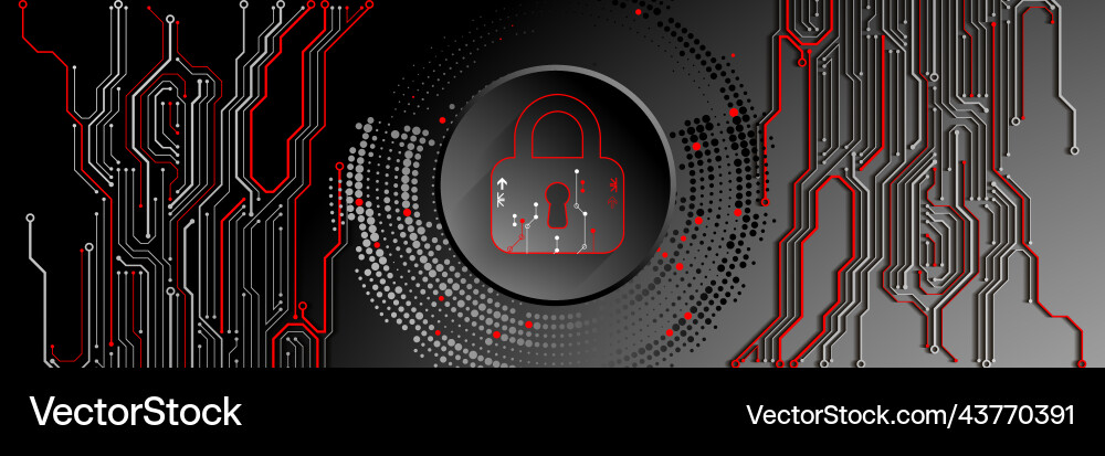 Secure digital space virtual confidential vector image