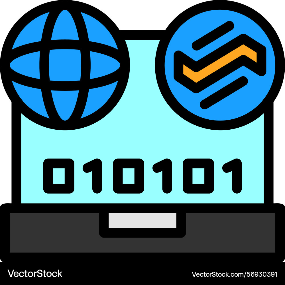 Swift wave line filled style icon design vector image