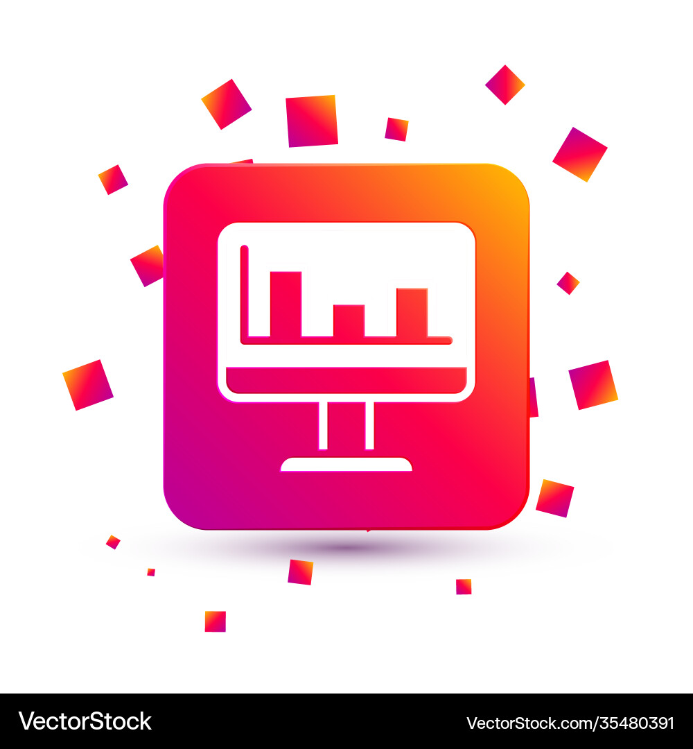 White computer monitor with graph chart icon White computer monitor with graph chart icon vector image