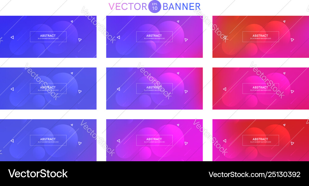Abstract banner with gradient shapes set Abstract banner with gradient shapes set Vector Image