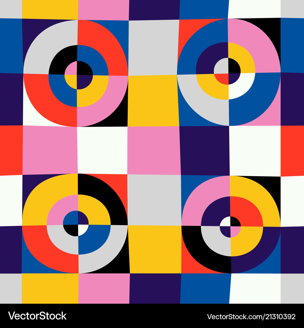 Abstract circles and square seamless pattern Abstract circles and square seamless pattern vector image