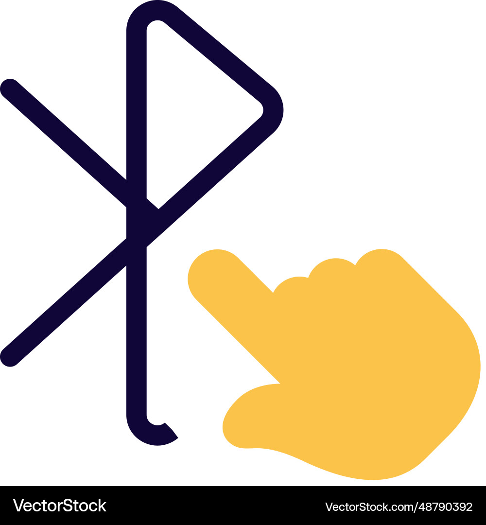 Bluetooth option activated with hand click vector image