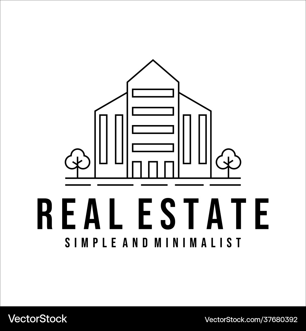 Building and architecture logo line art template Vector Image