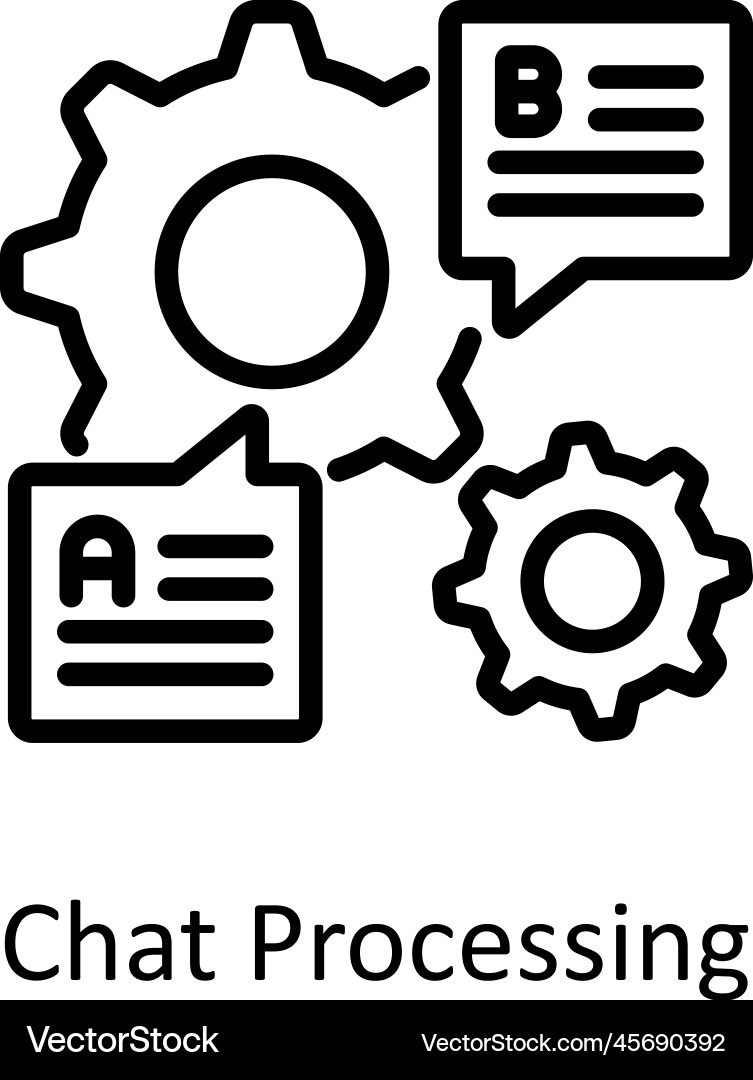 Chat processing outline icon design vector image