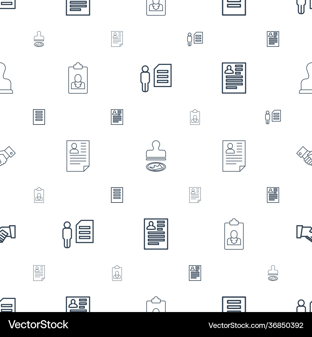 Contract icons pattern seamless white background Vector Image