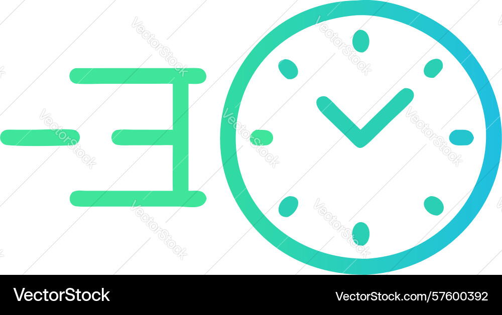 Decreasing time clock with minus sign and lines vector image