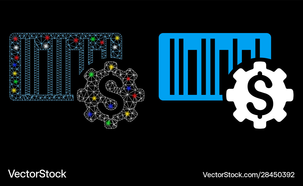 Flare Mesh Netzwerk Barcode Preis Setup Zahnrad Symbol Flare Mesh Netzwerk Barcode Preis Setup Zahnrad Symbol vektorbild