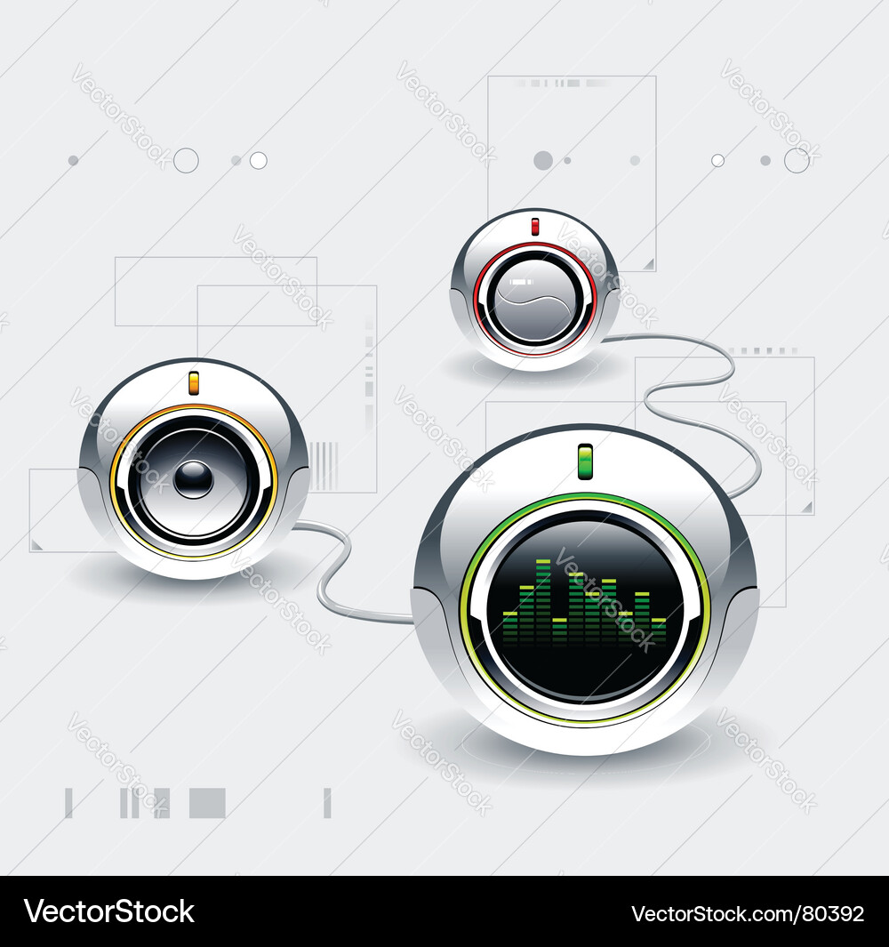 High Tech Audio System Vector Image