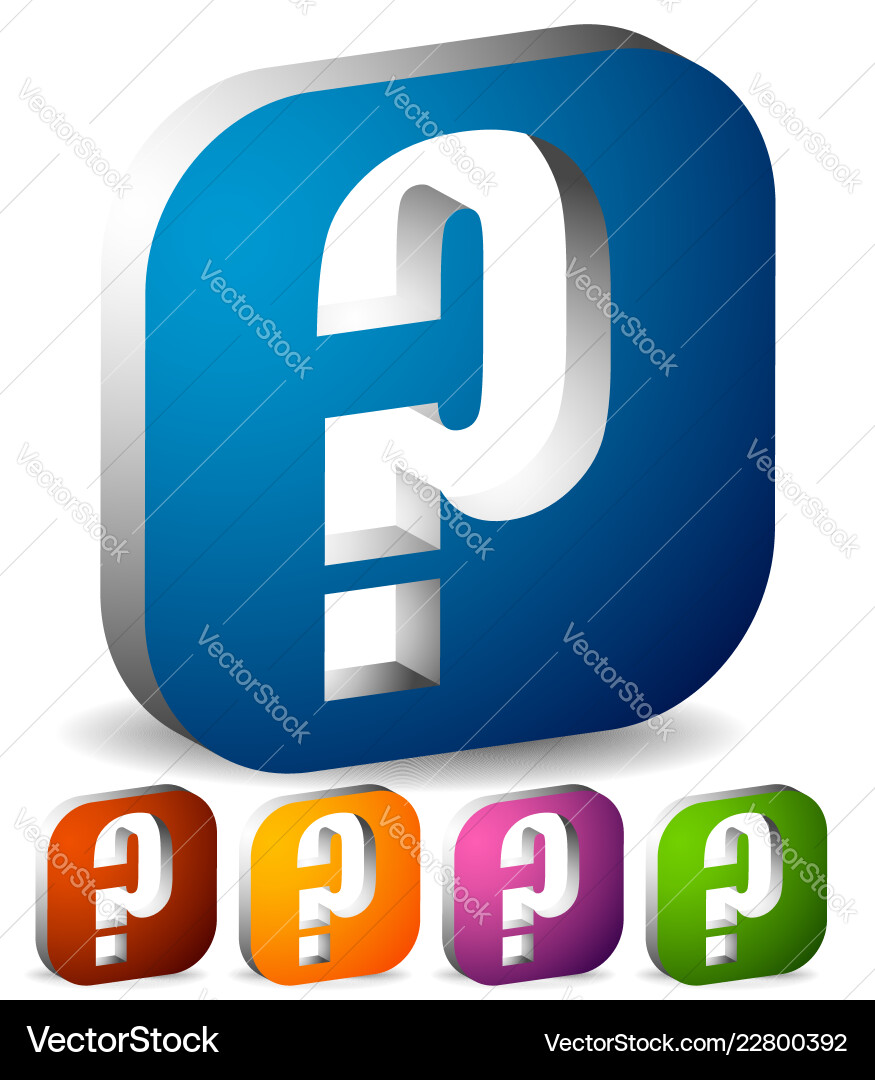 Icon with question mark in 5 color questions Icon with question mark in 5 color questions vector image