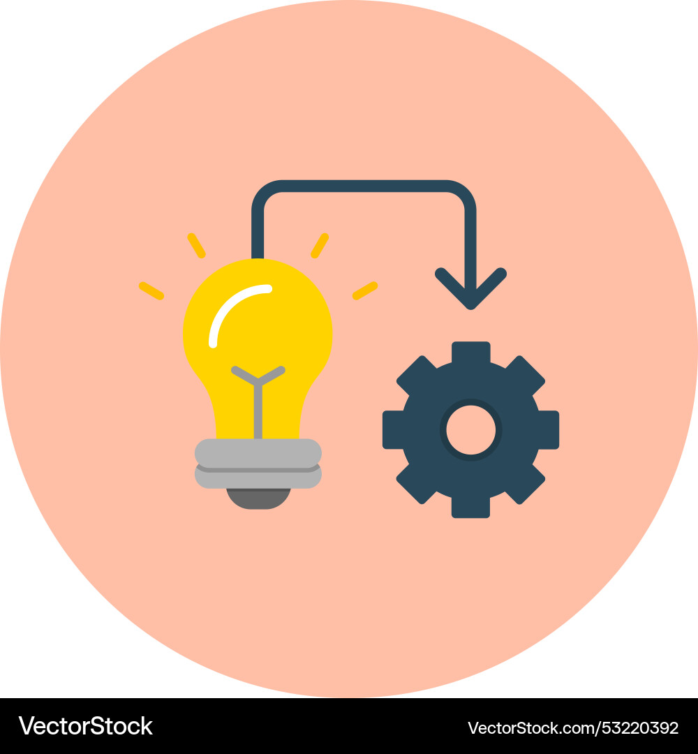 Implementation flat circle icon vector image