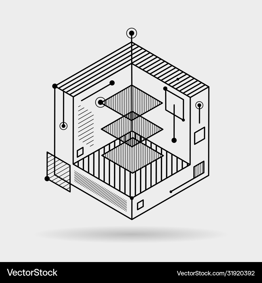 Isometric Cubic Lines Abstract Background vector image