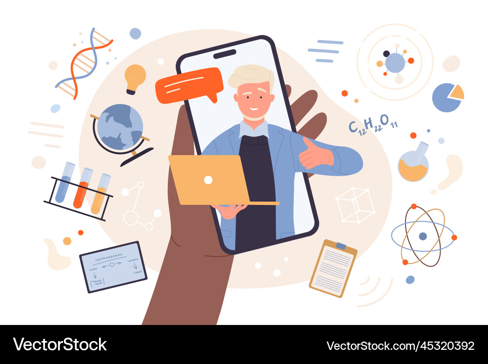 Online classes courses tutorials mobile app Online classes courses tutorials mobile app vector image