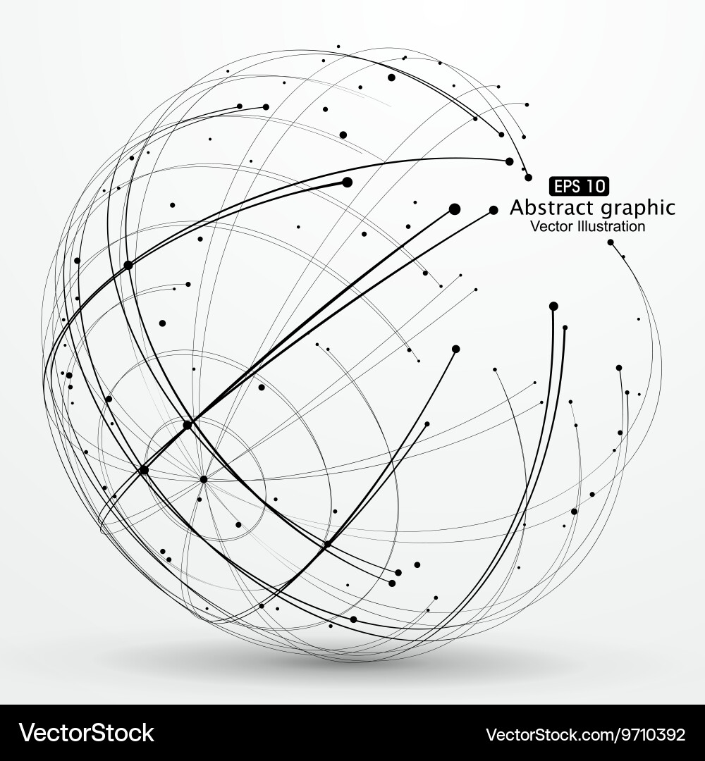 Point and curve constructed the sphere wireframe vector image